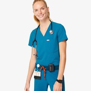 Figs Catarina Alps blue scrub top
